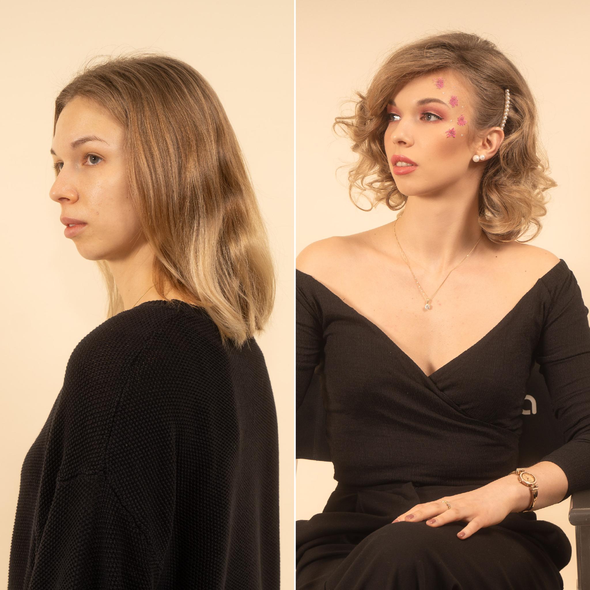 before after, curly girl, hair salon, lasje, pričeska, makeup, frizure 2024